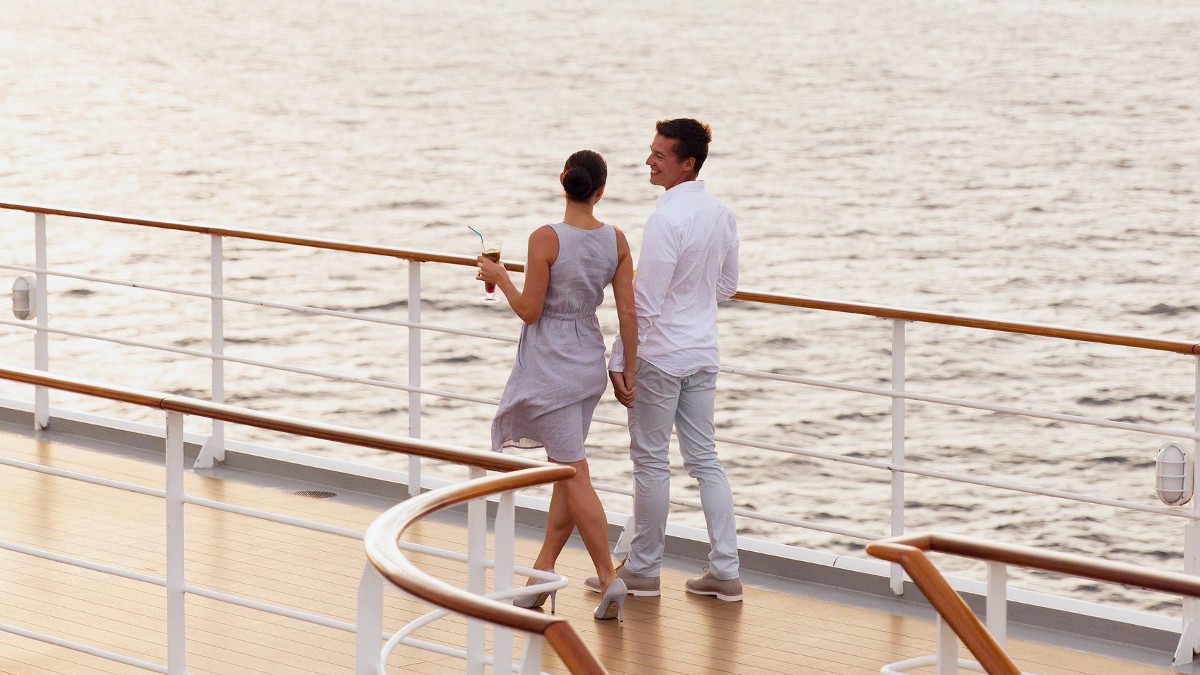 couple on a cruise ship